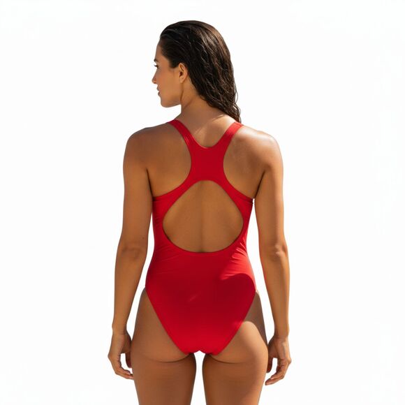 Adidas V-Back Red One-Piece Swimsuit Size 24/1X - Picture 3 of 14